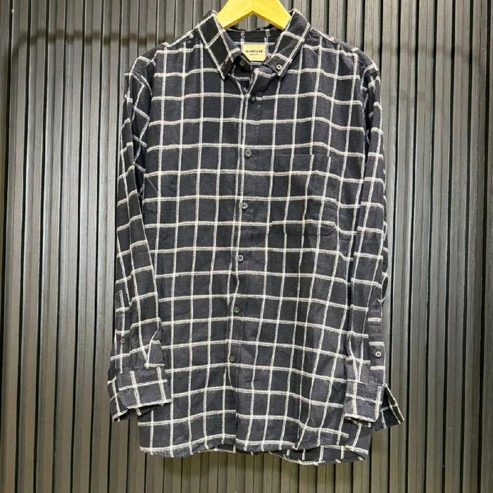 Baju kemeja lengan panjang PRIA erigo barang original branded Hitam Distro