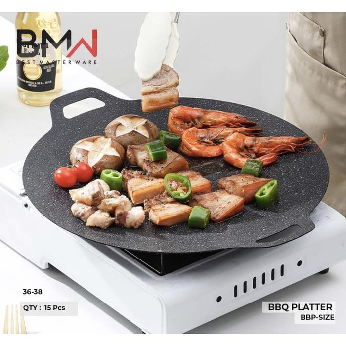 BBQ Platter Bulat - Panggangan - Wajan Grill Pan Korea Multifungsi