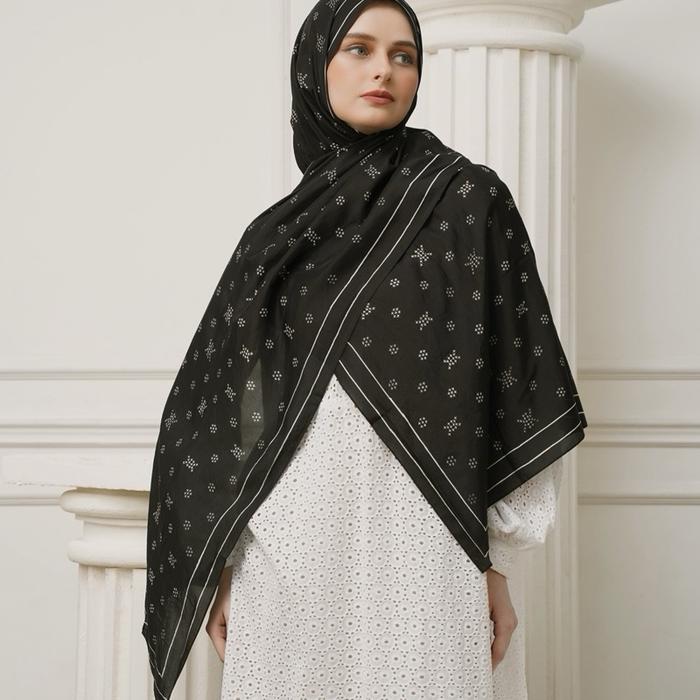 Khanaan - Pashmina Monogram - Black