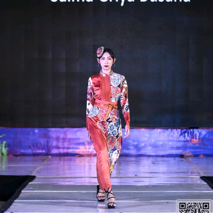Gamis Kain Perca Bordir Salma Griya Busana Merah Bata - Cantik, Formal