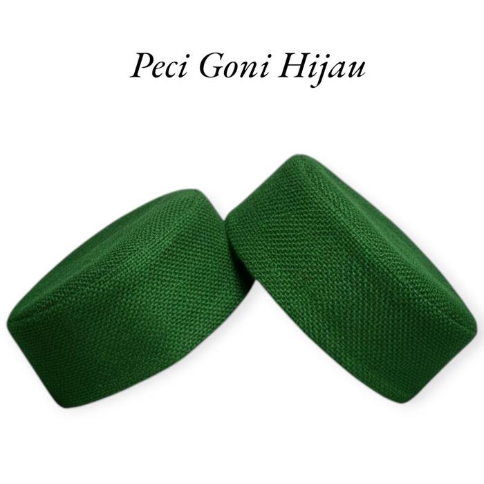 Peci Songkok Hijau Polos / Kopiah Songkok Pria / Peci Goni Hijau / Kopiah Songkok Anak Laki Laki