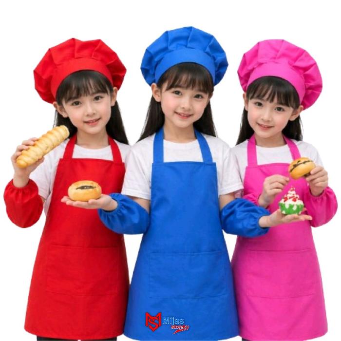 apron anak polosan//apron anak//celemek anak//pakaian anak//pakaian masak anak anak//apron masak