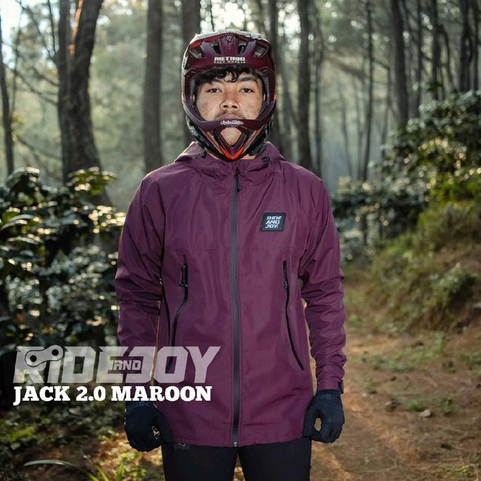 JACK 2.0 MAROON - jacket RIDE AND JOY waterproof jaket outdoor pria wanita olahraga sepeda anti air