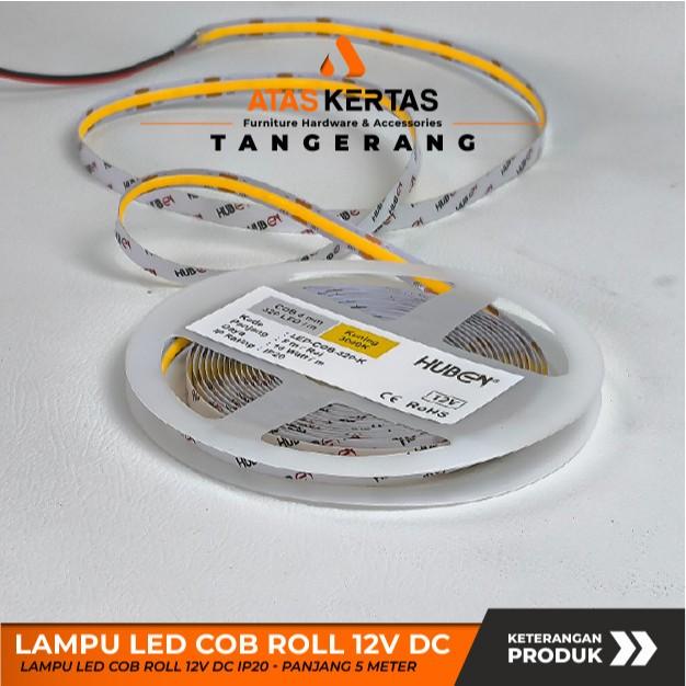lampu led cob 12v 320L - led strip flexible - lampu strip led cob 12v 5 meter 320 led 8mm