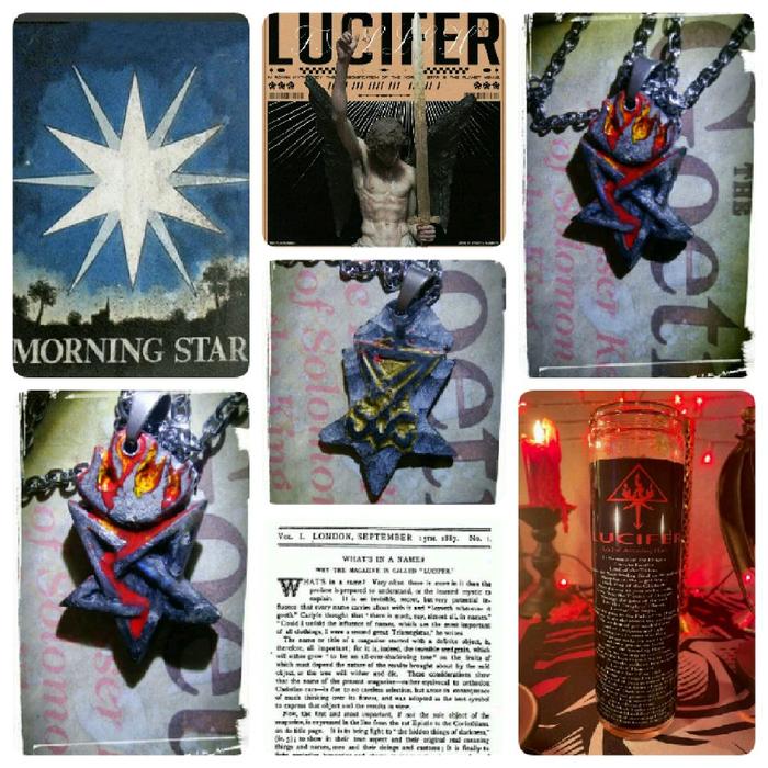 Kalung Liontin Batu Etnik Lucifer Morning Star Lucifer Wisdom Unveited Embrace The Light of Lucifer
