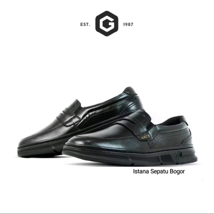 GATS - PX 6903 - Sepatu Kulit Sneakers Formal Casual Hitam Pria