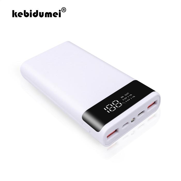 kebidumei Dual USB Micro USB Type C Power Bank Shell 5V DIY 6*18650