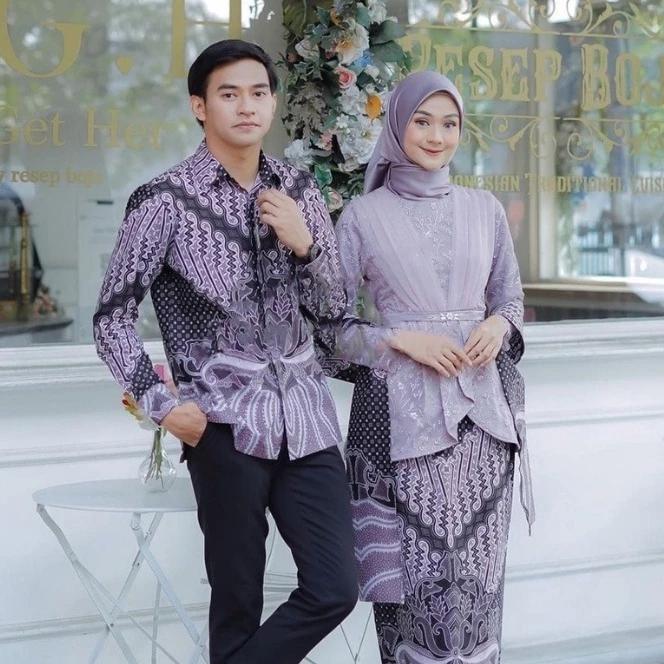 Jumbo Xxl | Aveena Kebaya Brokat Couple Tile Mutiara | Kebaya Wisuda Tunangan Tunik Murah Pasangan S