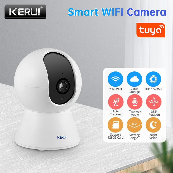 KERUI 3MP WIFI IP Camera Tuya Mini Camera SMARTPHON Surveillance