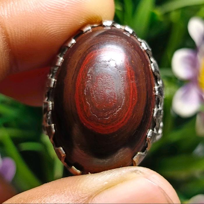 Cincin Batu Akik Badar Besi Puser Bumi Meksiko Puser Bumi Pamor Tembus Bawah