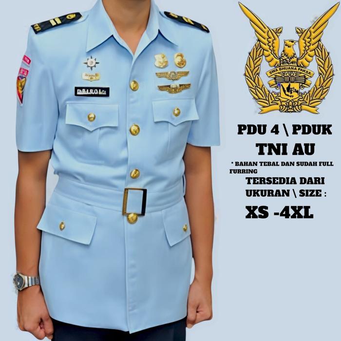 Seragam PDU 4 \ PDUK TNI AU \ SETELAN PDU IV TNI AU\ PDUK TNI AU kancing GOLD PDU TNI AU