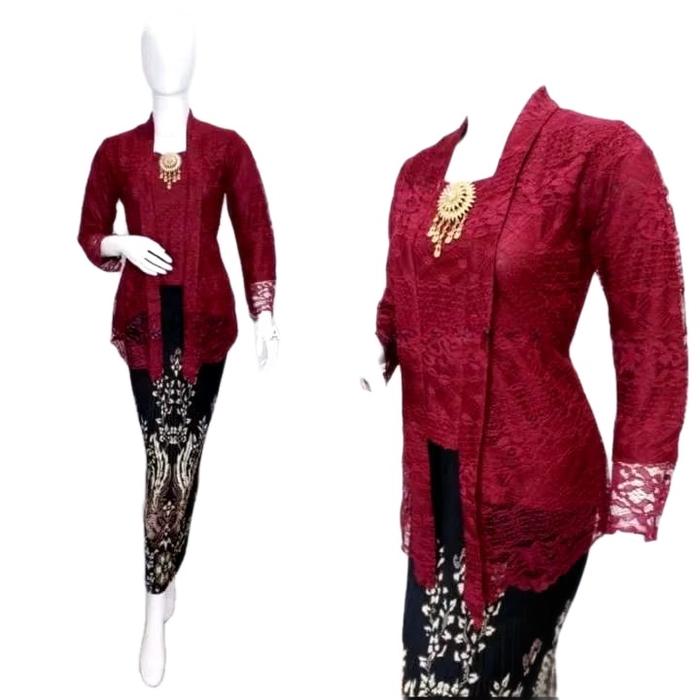Setelan Kebaya Haliza Tunik Brokat modern Batik Couple