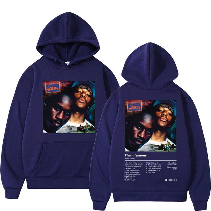 Rapper Mobb Deep Album The Infamous Poster Print Hoodie Fashion Hip Hop Vintage Sweatshirts High Qua