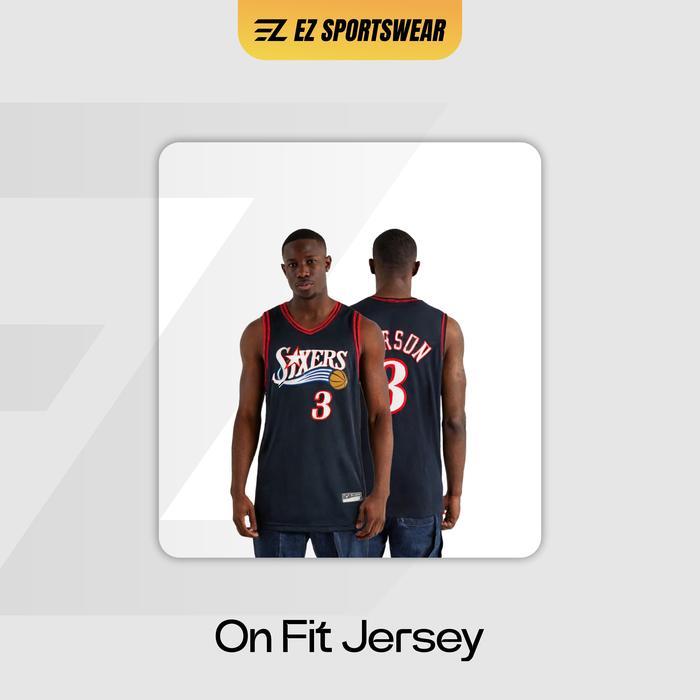 AtarPedia [ORIGINAL] Jersey Allen Iverson Philadelphia Sixers #3 HITAM BLACK - Swingman Bola Basket 