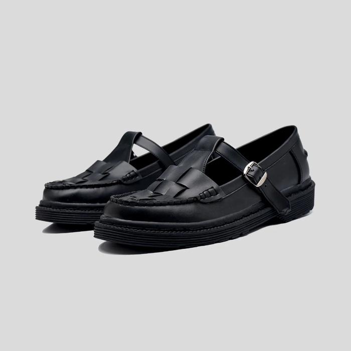 Navara Footwear - Sepatu Pria Wanita Formal Loafers Sporty Casual Hitam | NVR Debonaire 064 Flat Sho