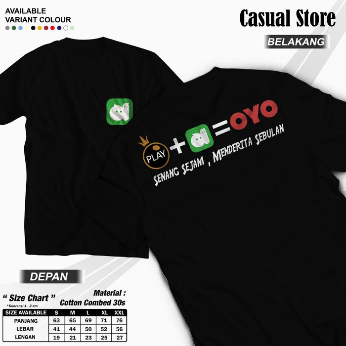 Kaos MICHAT OYO Kaya Sehari Miskin Sebulan | Tshirt Plesetan - Baju Pria