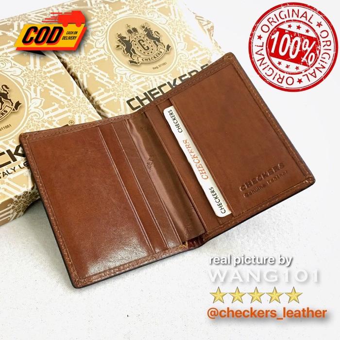 WANG101 - Dompet Kulit CHECKERS 50N - Import Premium Kulit ITALY Tebal, Kuat Dan Tahan Lama. Banyak 