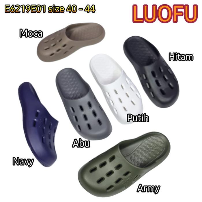 E6219E01 LUOFU ORIGINAL sandal selop karet empuk murah pria dewasa sendal cowok model baim import