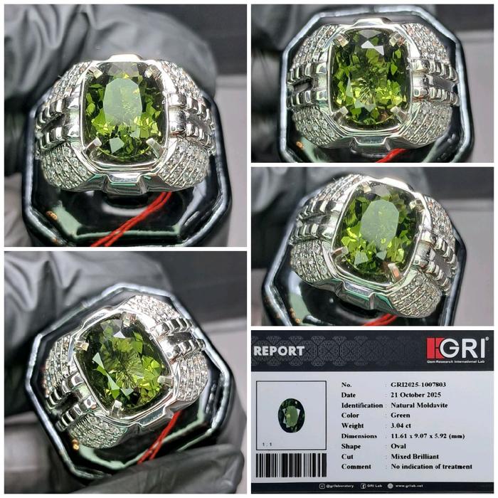 Natural Moldavite 3.04cts memo GRI