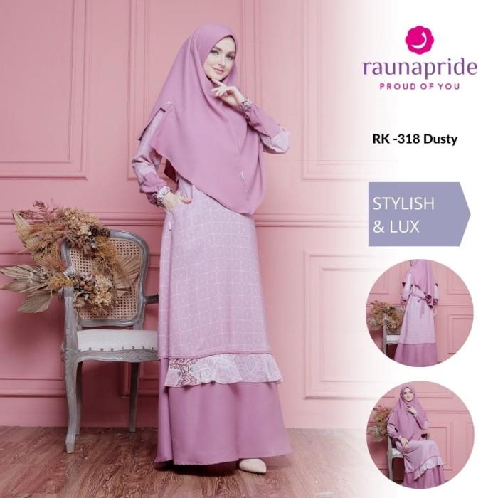 Gamis Rauna Terbaru / RK - 316 / 317 / 318 / Fashion Muslim - Pink, XXL