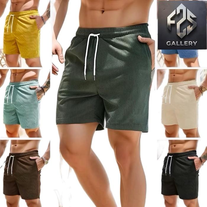 Ukuran Jumbo Celana Corduroy Shorts Surfing Pendek Pria Wanita Dewasa Distro Nyaman Casual Santai Ca
