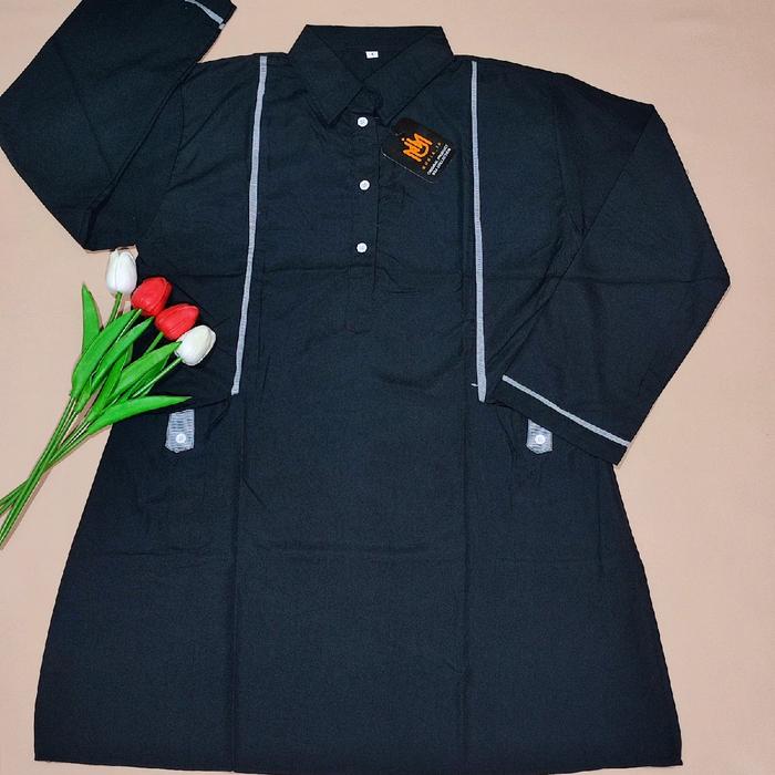 Baju Atasan Tunik Wanita Muslim variasi cantik Terbaru warna hitam | Tunik Santri | Tunik Santri Put