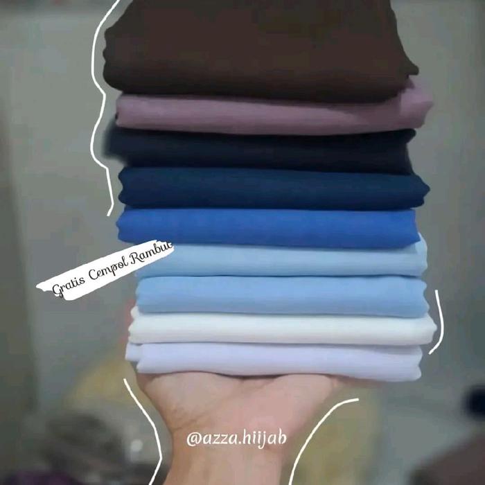 Azza Hijab Paris Premium Segi Empat FREE Cempol Rambut Lembut Wanita Muslimah