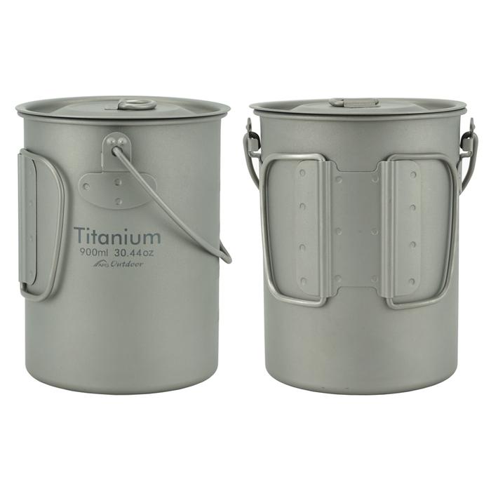 900ml Ultralight Titanium Water Cup Camping Hanging Cup Pot