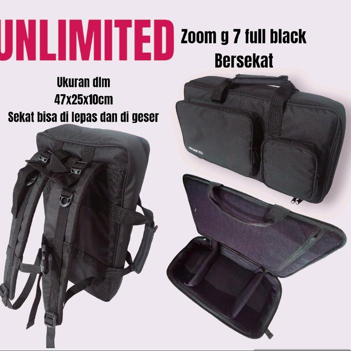 tas zoom g7 full black extra sekat 47 x 25 x 7 cm