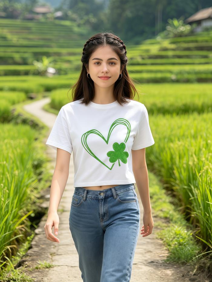 Crop Top Semanggi Keberuntungan Hits TikTok, Gaya Y2K BM Fresh, Bahan Adem Cepat Kering Nyaman, OOTD