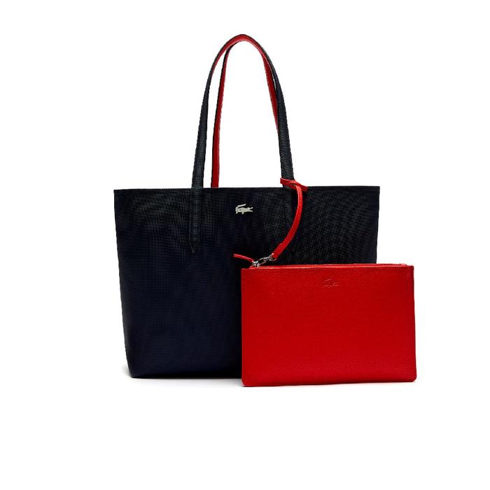 Lacoste Women's Anna Reversible Tote Bag with Pouch - Blue