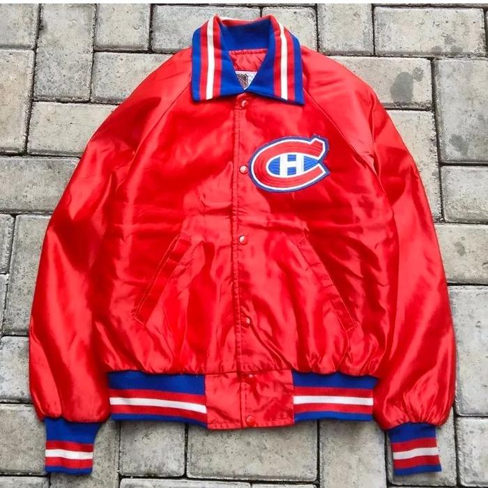 JAKET VARSITY NHL STARTER MERAH PRIA