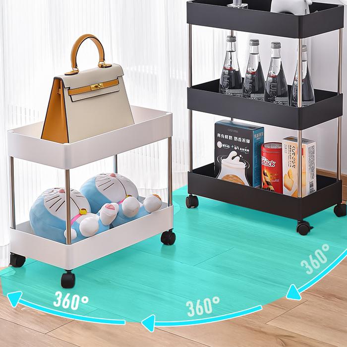 Double Layer Storage Rack for Sink, Bathroom Trolley Storage Rack,