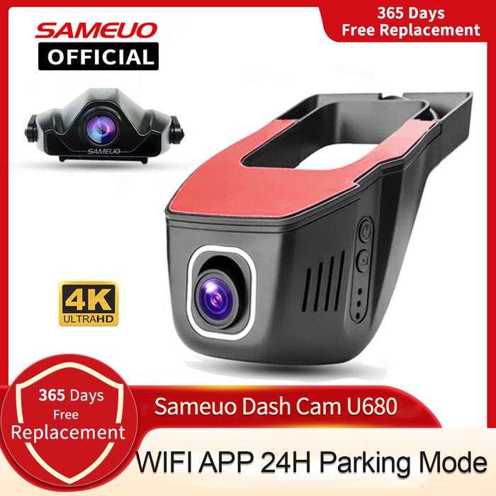 Sameuo Hidden Car Dvr Dash cam Wifi Front and Rear Camera 4K 2160P
