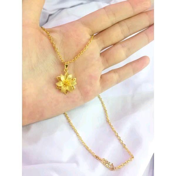 Kalung Medan Asli Motif Nori Liontin Buang mewah lapis Emas 24k
