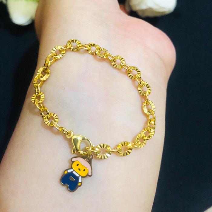 Gelang anak motf mas titanium motf mas