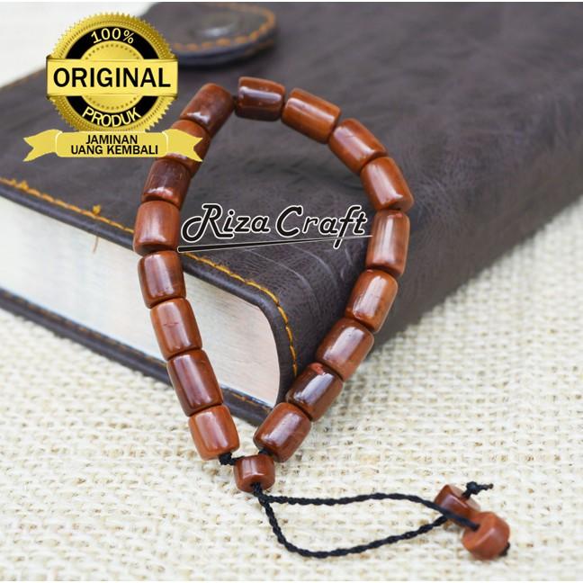 Gelang Natural Kayu Kaukah Kokka Besar Kapsul Coklat Asli Turki Arab untuk Pria Wanita Cowok Cewek