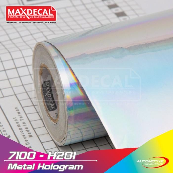 MAXDECAL 7100 H201 METAL Hologram Silver Bidang 60 cm Sticker Vinyl Lentur Tahan Air OSEAN