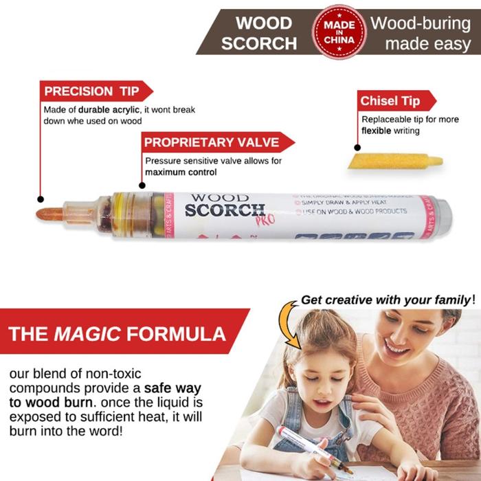 Wood Burned Marker Pen Wood Burning Pen Scorch Pen Marker Pyrography