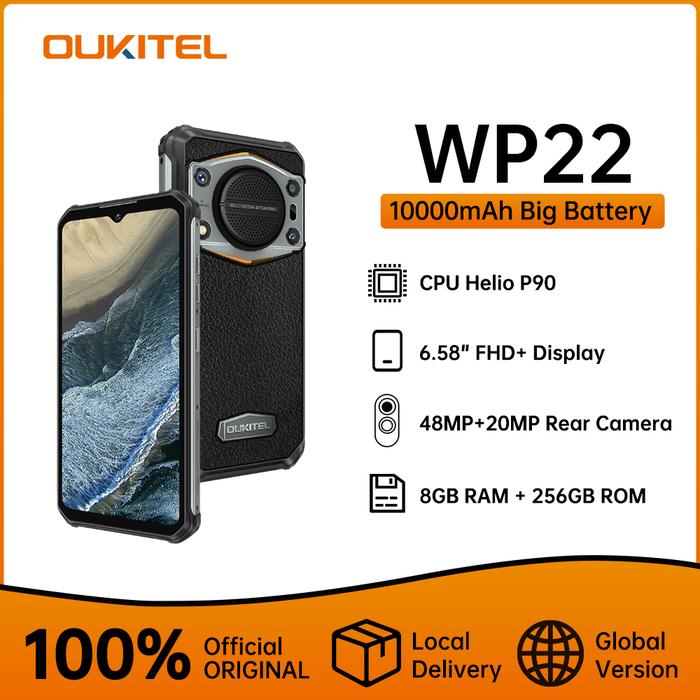 Oukitel WP22 Rugged Smartphone 6.58" FHD+ 10000mAh 8GB+256GB Mobile