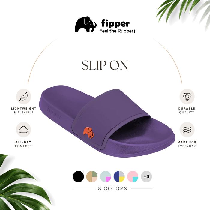 [FIPPER SLIP ON COLLECTION] Sandal Slip On Selop Anti Slip Karet Nyaman Ringan Wanita Pria