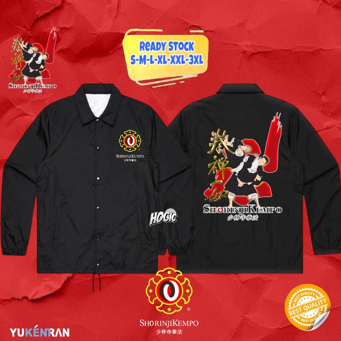 JAKET COACH BELADIRI SHORINJI KEMPO DESIGN 2D KEREN CASUAL BAHAN ANTI AIR COACH JAKET KECE READY KAN