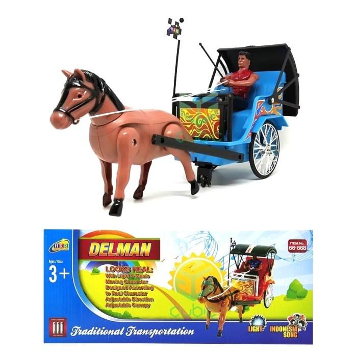 868 - Mainan Kendaraan Delman Becak Kuda Kusir HKR 66-868+