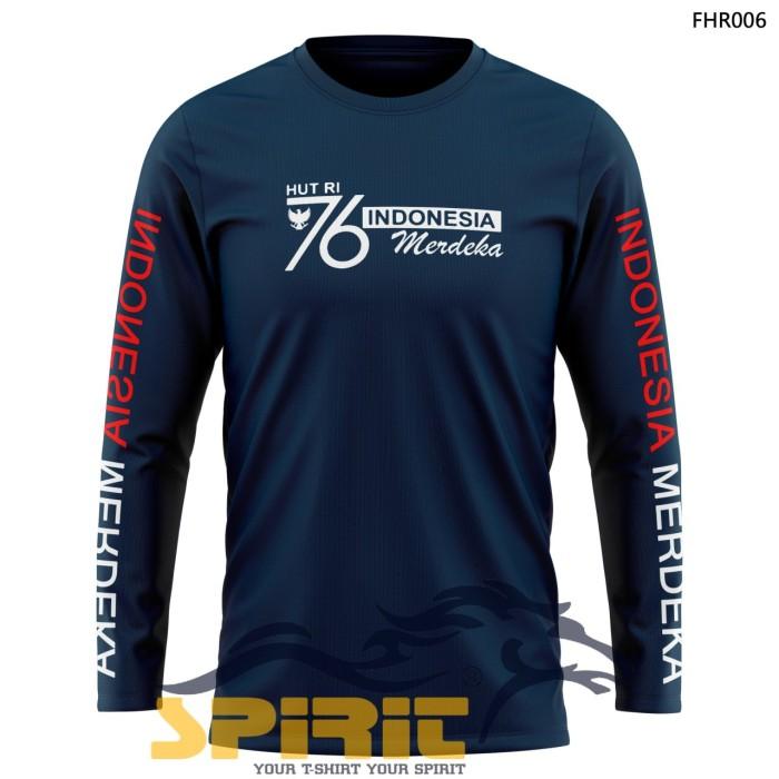 S☎X7 T-SHIRT HUT RI KE 76 TAHUN INDONESIA MERDEKA LENGAN PANJANG C»F5