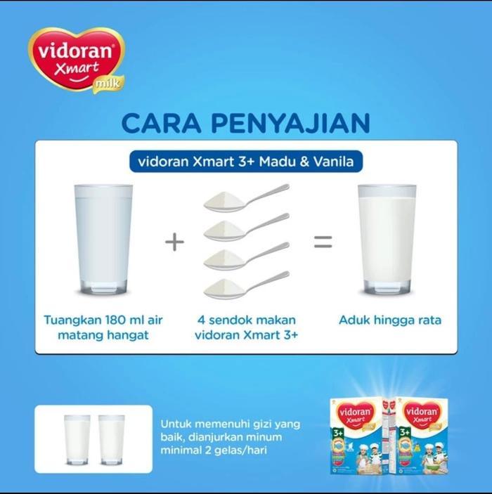 Vidoran 1+3+ Xmart Madu / Vanila 600Gr Susu Pertumbuhan ( Vidoran )