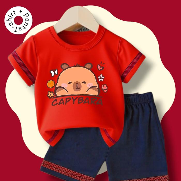 BELIGHT - SETELAN BAJU ANAK CAPYBARA LUCU MURAH