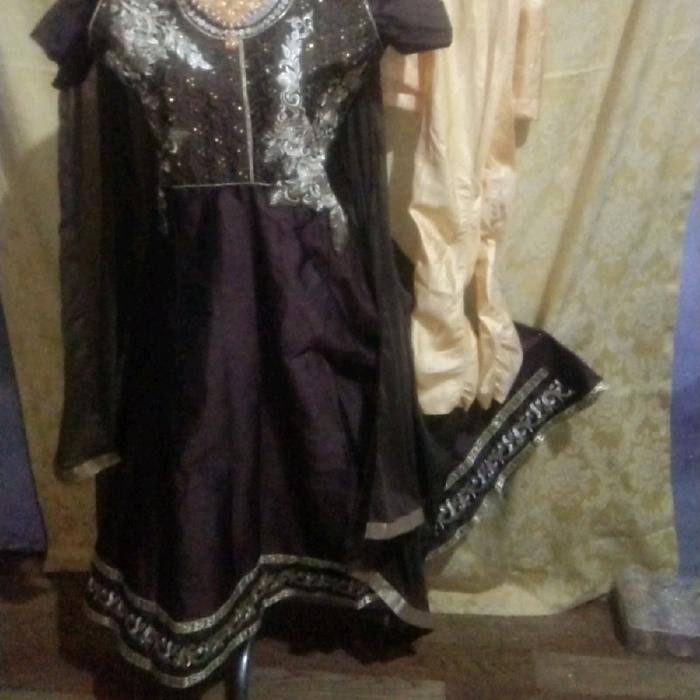 Baju India PL, Lingkarin dada 95 cm panjang Baju 114 cm. Setelan Celana Dress Wanita Panjang Motif