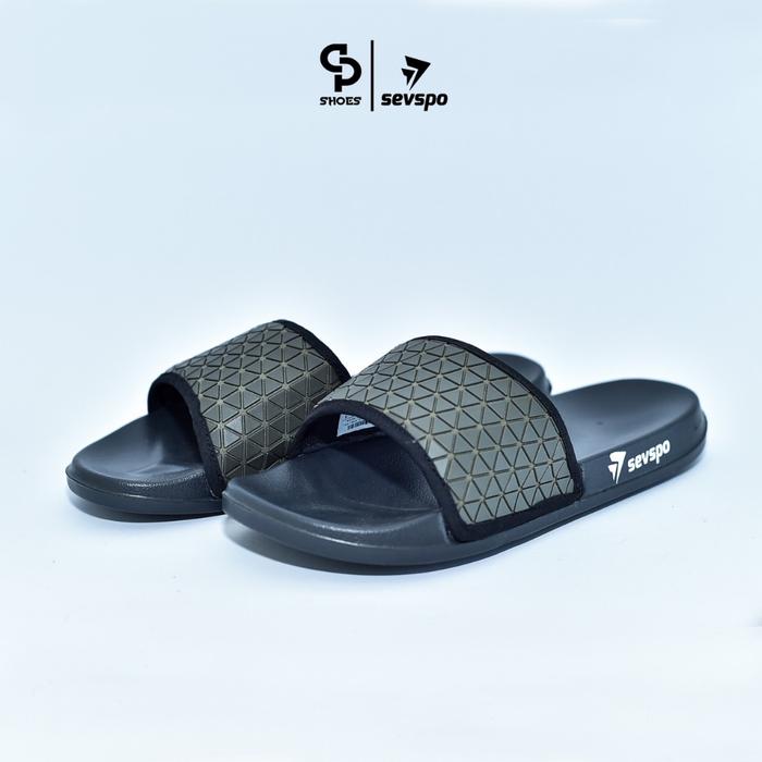 SANDAL SLIP ON SEVSPO BLACK/GREEN ORIGINAL SEVSPO BISA COD