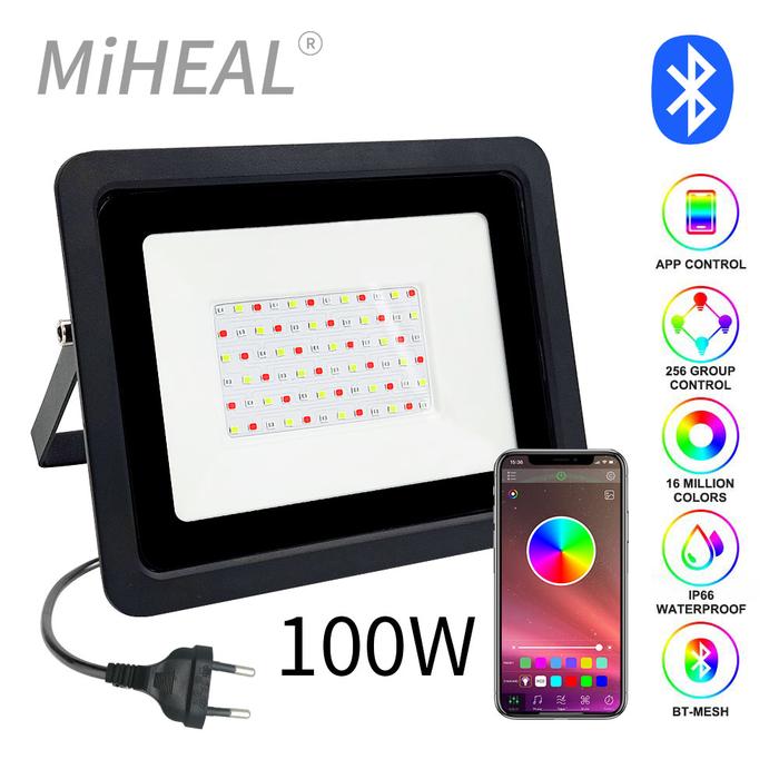 RGB LED Floodlight 50W/100W RGB Flood Light Bluetooth APP Outdoor
