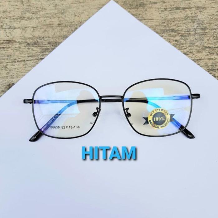 Hot Item Kacamata 3369 Frame Kotak Lensa Radiasi Photocromic Minus Pria Wanita